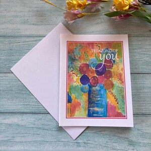 Thinking of you, Floral Greeting Card Set, 6 Blank Notecards, All Occasion Blank Notecard Set, Folded Floral Stationary, Stationary Gift Set