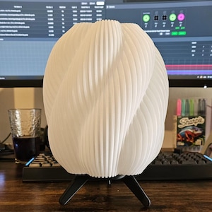3D Printed Spiral Lamp | Modern Decorative Light | Custom Ambient Lighting for Desk or Bedroom