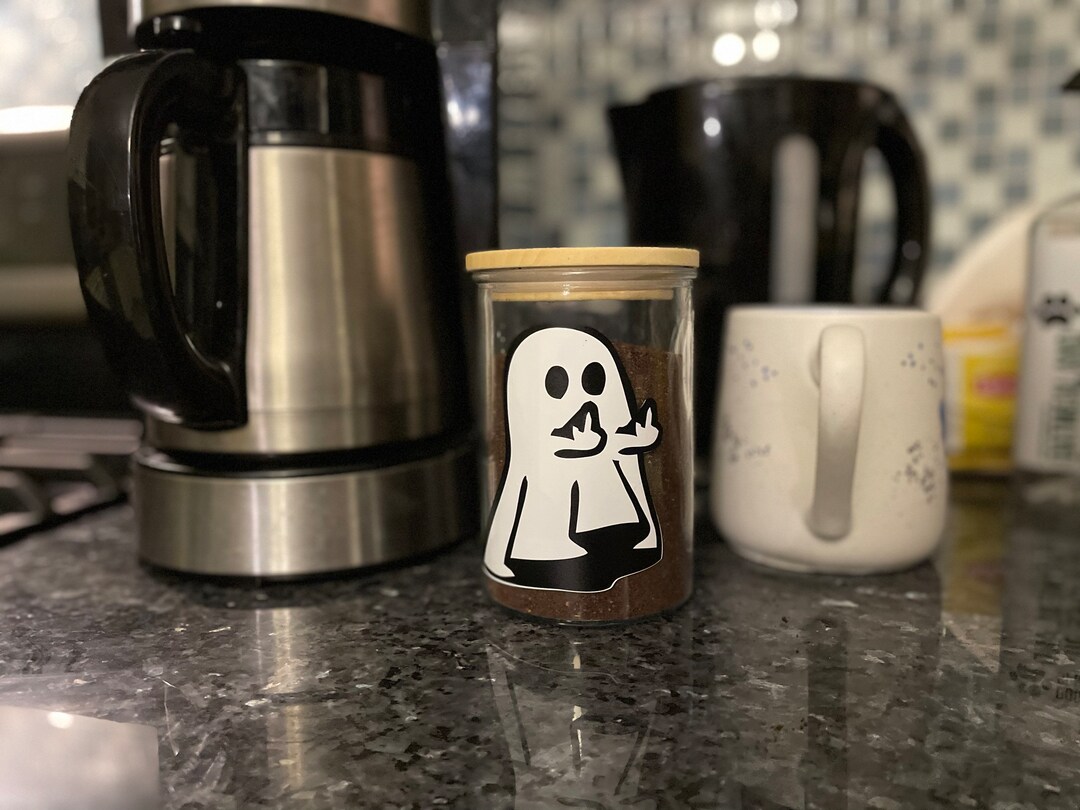 Air Tight Spooky Ghost Glass Canister Etsy