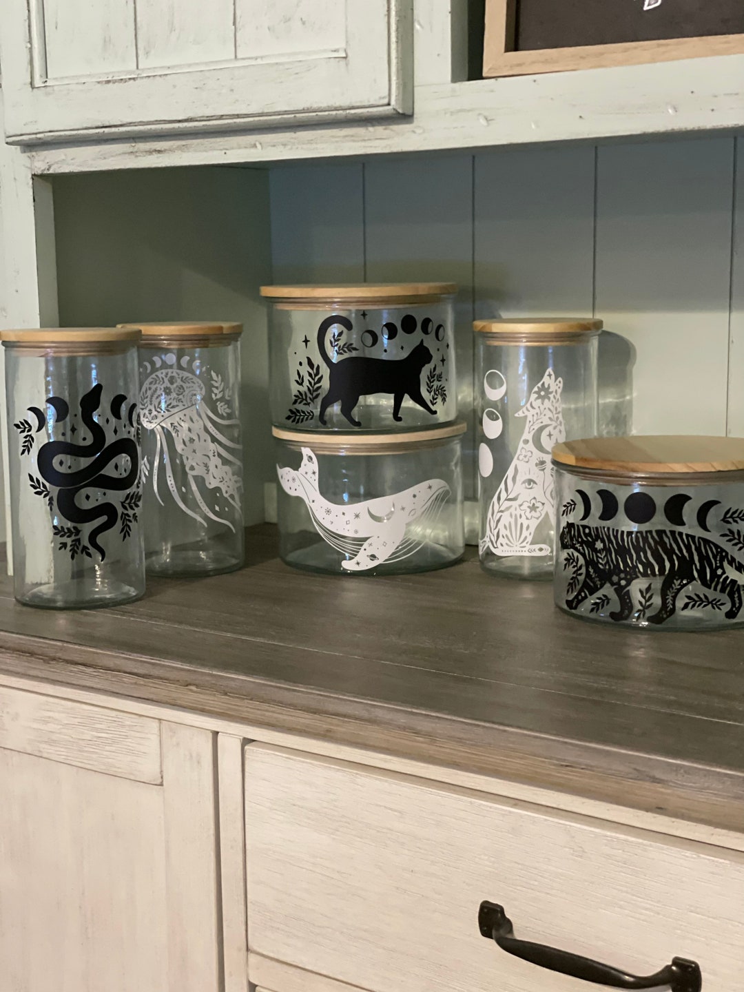 Spirit Animal Kitchen Storage Witchy Familiar Kitchen Decor Airtight ...