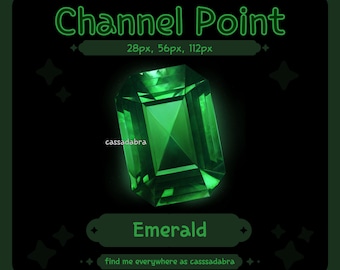 Smaragd Channel Points Icon für Twitch | Twitch Channel Punkte Einlösen | Twitch Emote | Emote strahlen | Sofortiger Download Mai Edelstein