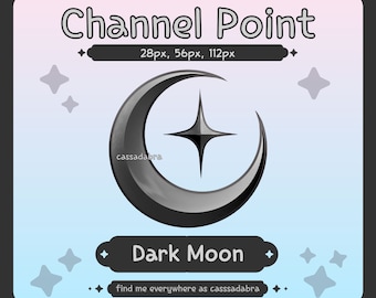 Dark Moon Channel Points Icon for Twitch | Twitch Channel Points Redeem | Twitch Emote | Stream Emote | Instant Download Crescent Moon