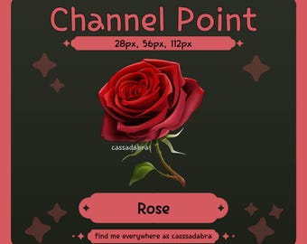 Rose Channel Points Icon for Twitch | Twitch Channel Points Redeem | Twitch Emote | Stream Emote | Instant Download Rose