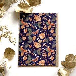 Golden Moths Card / Luxury Botanical Greetings Card UK / Blank Inside Cards / Autumn Nature Card image 2
