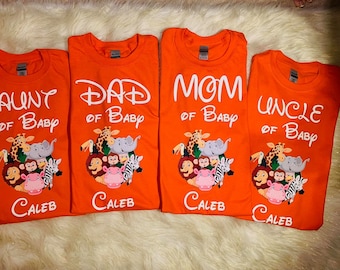 Safari baby shower shirts