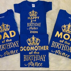 Principe di compleanno/Principe/Compleanno del principe/Magliette abbinate per la famiglia del principe/Baby shower del principe/Qualsiasi compleanno del principe/Compleanno del ragazzo/Compleanno del ragazzo