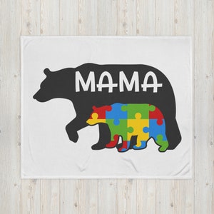 Autismo Mamma Orso Getta Coperta / Mamma / Orso / Autismo Mamma Coperta