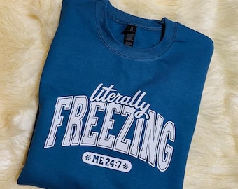 Literally Freesing long sleeve shirt/Cold funny shirt/ Great gift /Freezing person shirt/Funny gift
