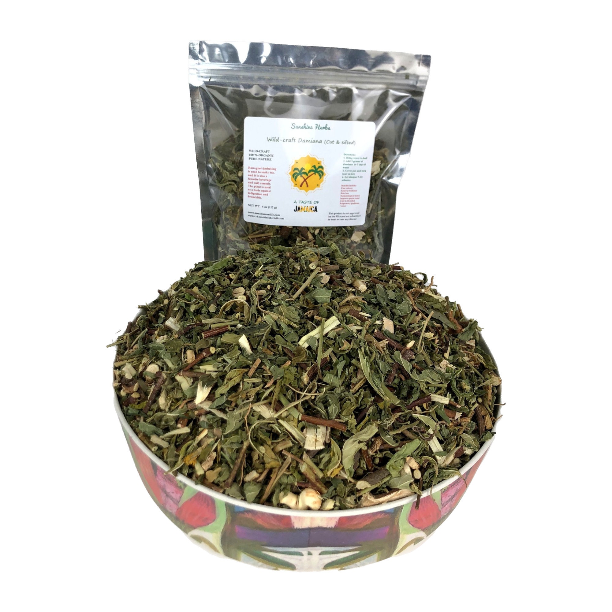 Wild Crafted Damiana Leaf – Dried Cut Leaves (2 Oz) – Freshly Packed In USA – Free Shipping
