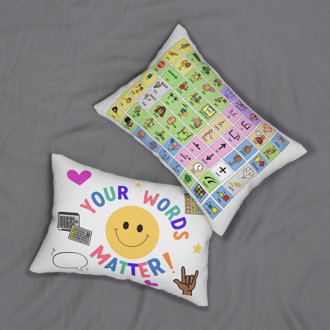 Communication Pillow AAC Core Vocabulary You Words Matter Etsy New