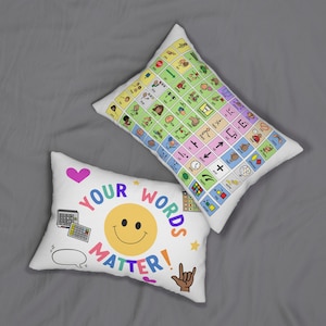 AAC Communication Pillow: A Tool that Fuses of Decor and Functionality! | AAC Core Vocabulary Tool|  SLP Gift for Special Education Teacher