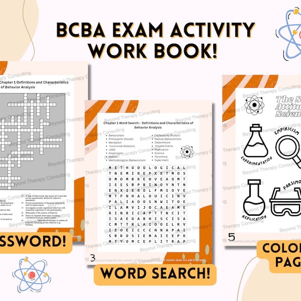 Study Activity Workbook for BCBA Students -Chapter 1 |Study Guide for BCBA Exam Prep | Digital Printable