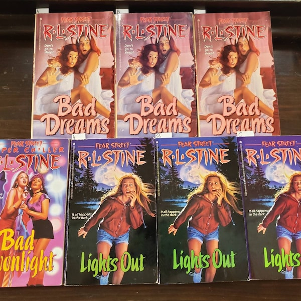 Fear Street Paperbacks by R.L. Stine Archway/Point Horror Bad Dreams, Bad Moonlight, Lights Out, Pick Your Book 1990s Vintage Editions