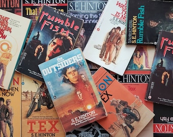 S.E. Hinton Vintage Dell/Laurel Paperback Editions The Outsiders, That Was Then This Is Now, Rumble Fish, Tex Young Adult Pick Your Book