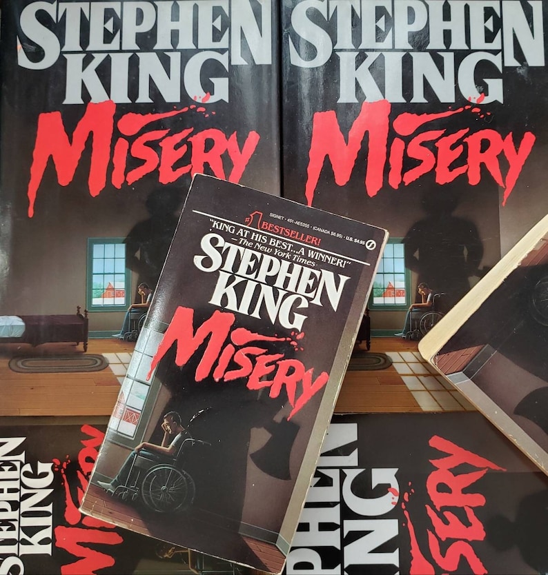 Misery by Stephen King Hardcover/First Edition Paperback/Double Cover Vintage 1988/1990 Pick Your Book image 1