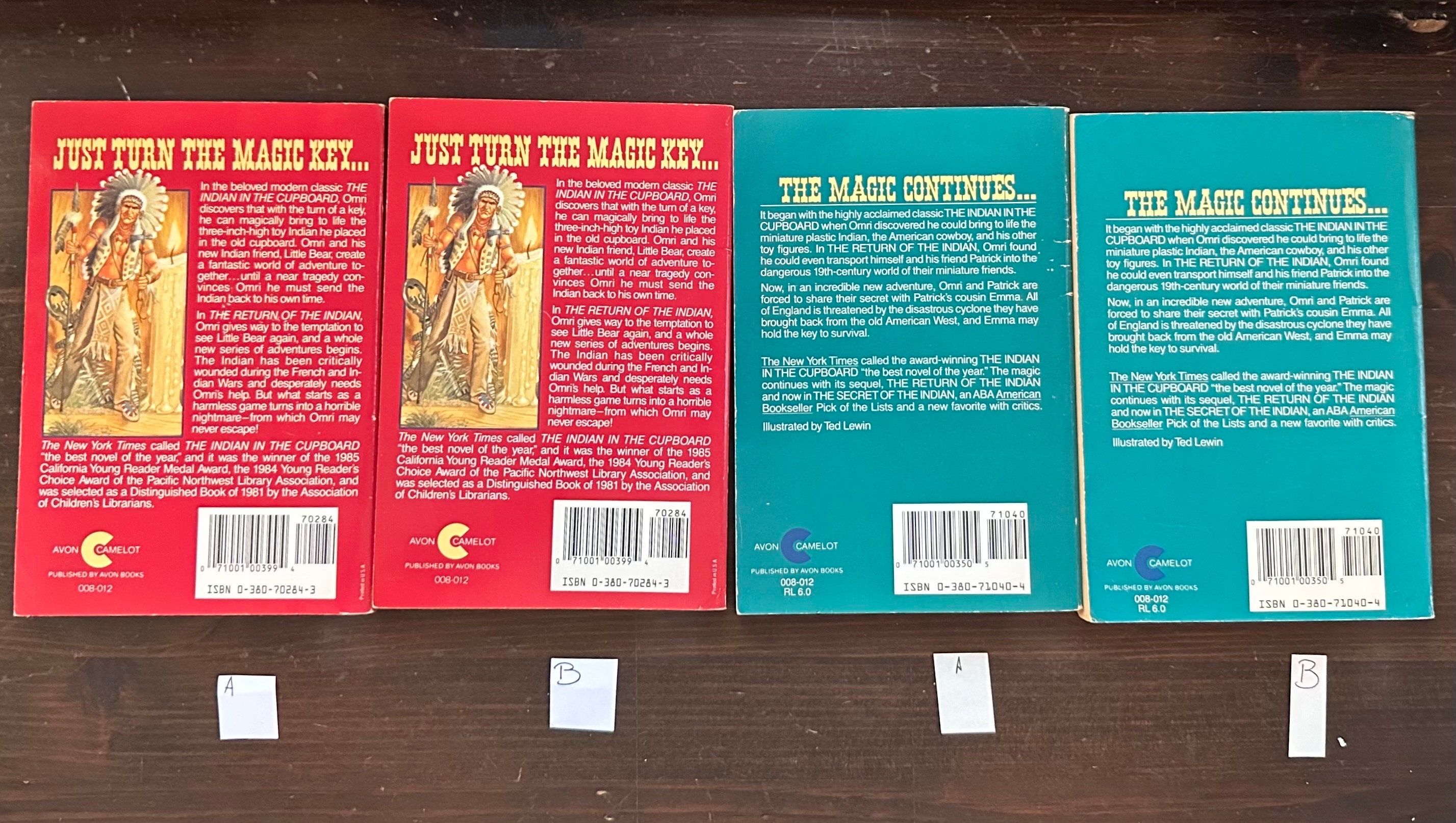 Indian in the Cupboard Series by Lynne Reid Banks Vintage Avon Camelot ...