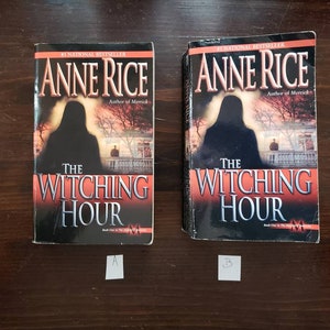 May include: Two paperback copies of "The Witching Hour" by Anne Rice, a #1 national bestseller. The books are in good condition and have a red, black, and white color scheme.