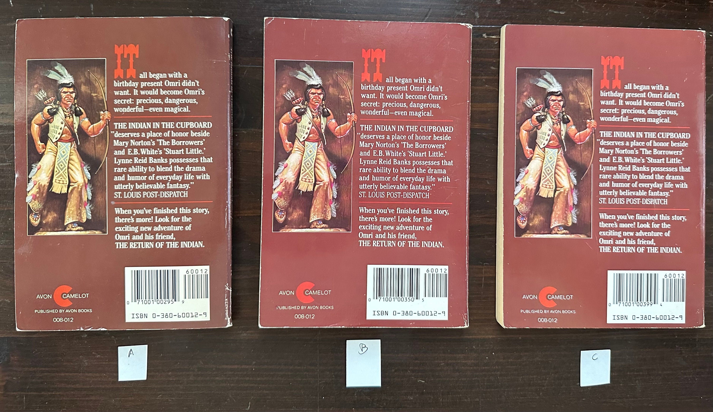 Indian in the Cupboard Series by Lynne Reid Banks Vintage Avon Camelot ...