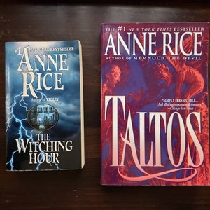 May include: Two paperback books by Anne Rice. The book on the left is "The Witching Hour" and the book on the right is "Taltos".