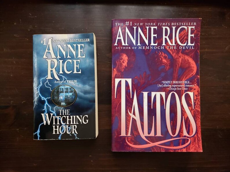 May include: Two paperback books by Anne Rice. The book on the left is "The Witching Hour" and the book on the right is "Taltos".