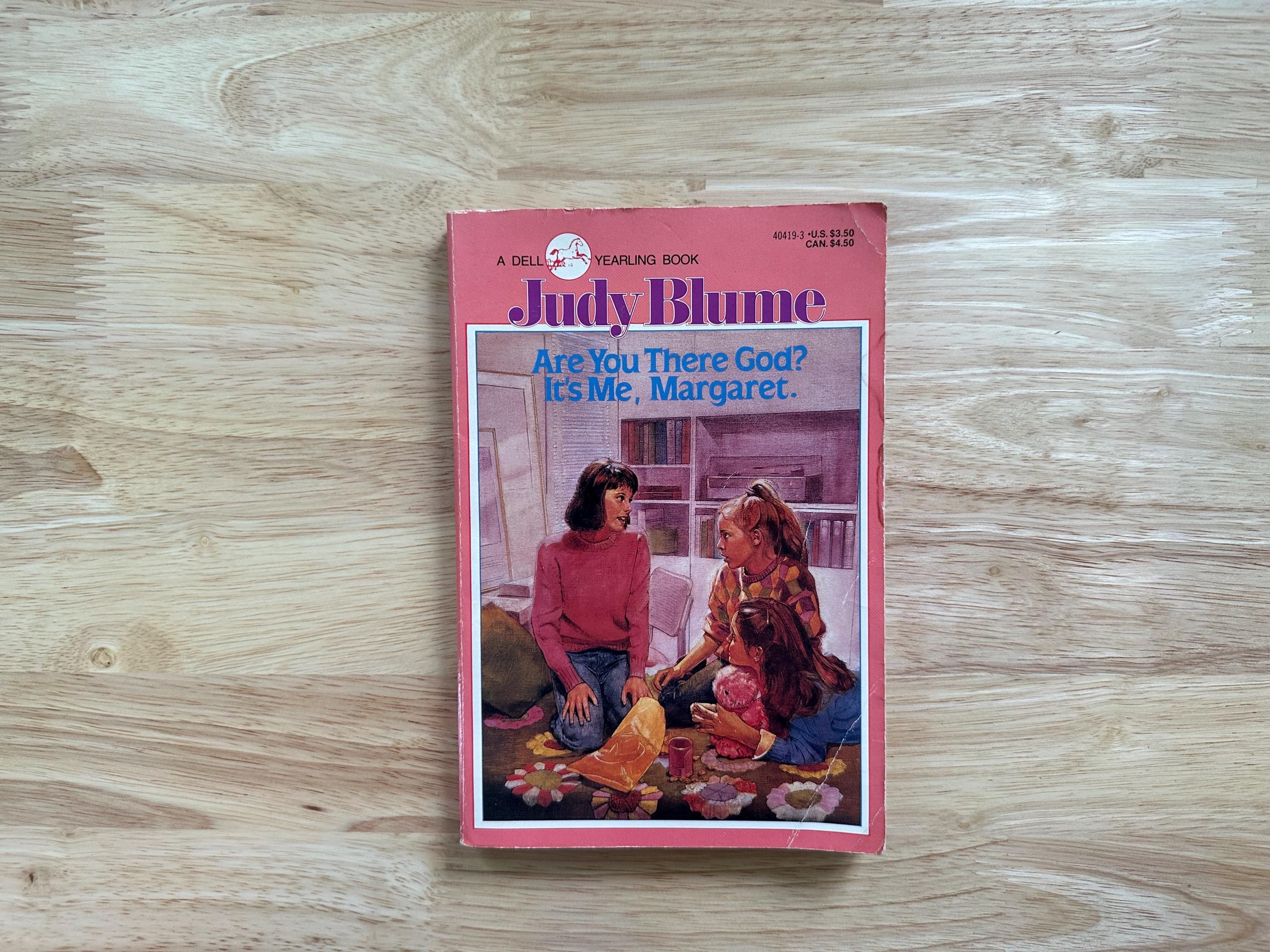 Are You There God? Its Me, Margaret. by Judy Blume Vintage Young Adult Novel Paperback Dell Yeardling Edition Pink Background 1986