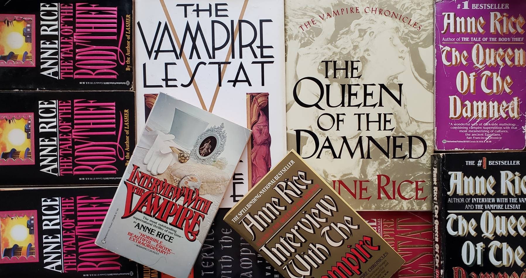 Anne Rice - the Vampire Chronicles/interview With the Vampire/lestat/queen  of the Damned Vintage Bantam Paperbacks/hardcovers Pick A Book - Etsy, image size:1797x952