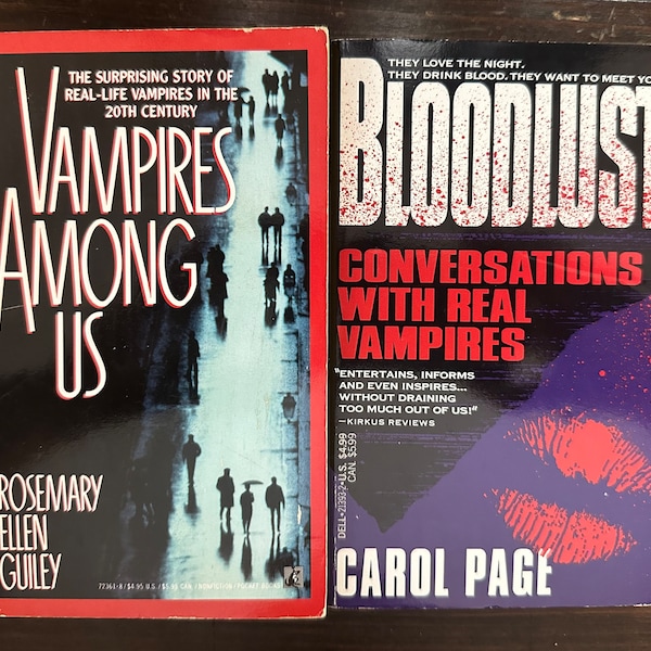 Vampires Among Us and Bloodlust: Conversations with Real Vampires, Real Life Vampire Culture Paperbacks Pick Your Book 1990s