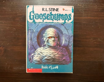 Goosebumps Boxed Set Books 5, 6, 7, 8. By RL Stine Original Art First Edition Scholastic Book Fair Vintage Collection Mummy, Living Dummy