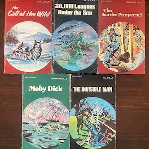 Pocket Classics: The Invisible Man, 20,000 Leagues Under the Sea, The Scarlett Pimpernel, Moby Dick, The Call of the Wild Abridged Novel Set