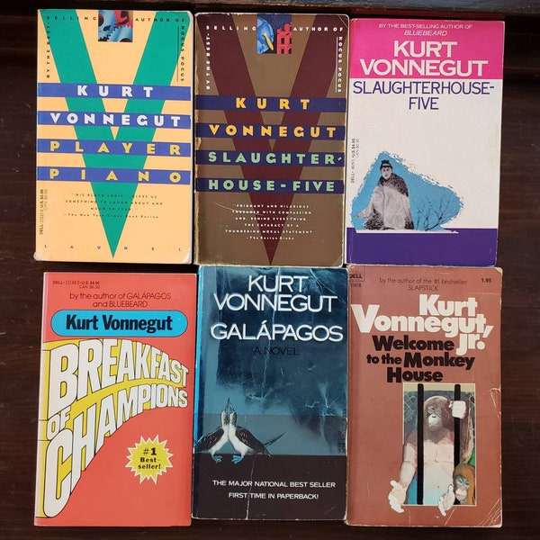 Player Piano/Slaughterhouse-Five/ Breakfast of Champions/Galapagos/Welcome Monkey House by Kurt Vonnegut Dell Paperbacks Pick Your Book