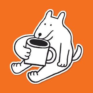 Coffee Dog Vinyl Sticker