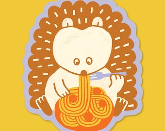 Spaghetti Hedgehog Vinyl Sticker