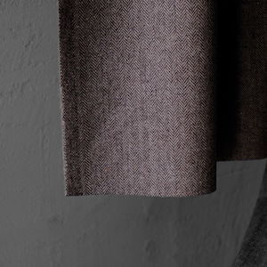 Yak Wool Herringbone Tweed Fabric by the yard: Brown, 58" Wide, 373 GSM image 4