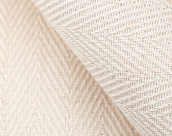 Organic Cotton Herringbone Fabric, 58" inches wide, 210 GSM