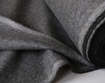 Yak Wool Twill Tweed Fabric, 58" Wide, 380 GSM (Charcoal Gray)