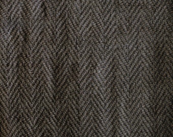 Handwoven Cotton Herringbone Fabric, 230 GSM, 48" Wide