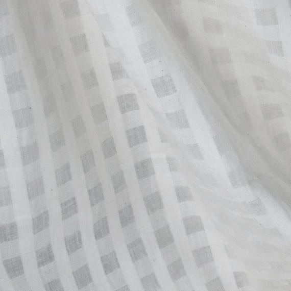 200-count Self-Checkered Bengal Muslin Cotton Fabric | 44" Wide | 90 GSM