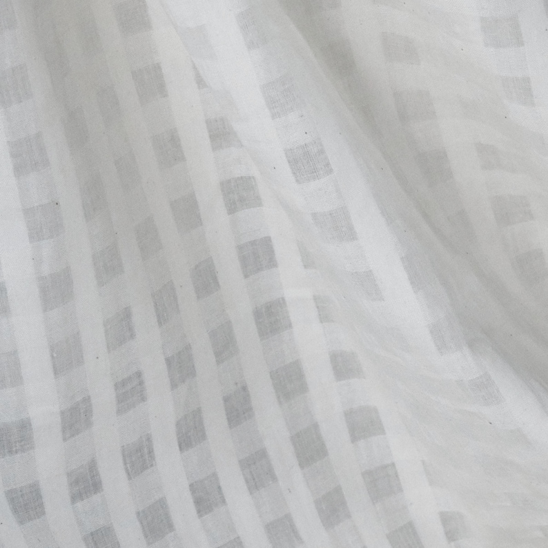 200-count Self-Checkered Bengal Muslin Cotton Fabric | 44" Wide | 90 GSM image 1
