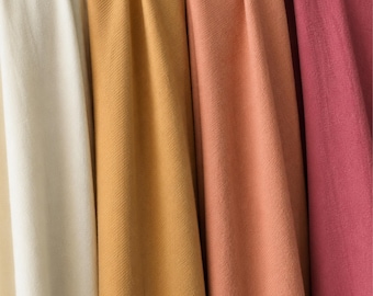 Merino Wool Twill Fabric By The Yard: 44" Wide, 110 GSM