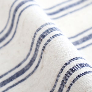 Indigo Striped Handwoven Yarn-Dyed Kala cotton Fabric, 44" inches wide, 137 GSM, Organic Cotton, OEKO-TEX Standard 100 Certified, Pure