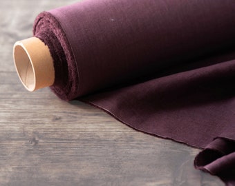 Deep Maroon/Purple Linen Fabric by the yard, 58" inches wide, 40s lea, 140 GSM