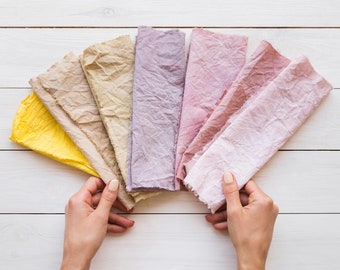 Naturally Dyed Handwoven Hemp Samples, 10*10 inch swatches