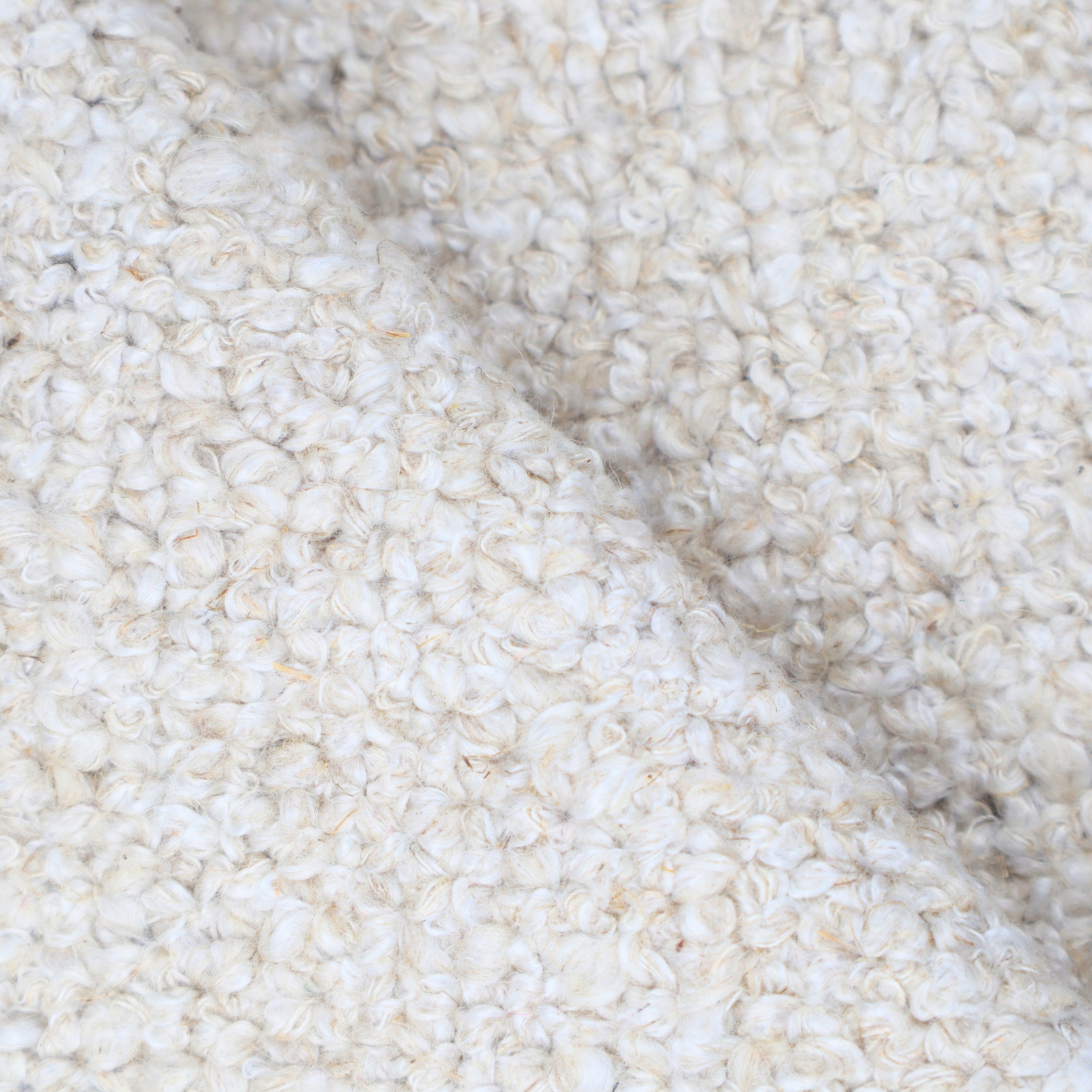 Yak Wool Bouclé Handloom Fabric by the Yard, 44 Inches Wide
