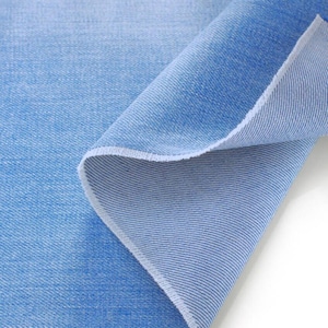 Hellblauer Stone-washed Bio Baumwolle Jeansstoff, Meterware, 150 cm Breite, 258 G/M²