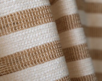 Handloom Eri Silk Fabric with Silk Pile Stripes | 44” Wide | 125 GSM