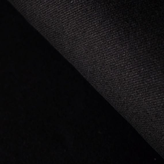 Jet Black Cotton Drill Fabric | 56" Wide | 350 GSM