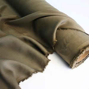 Olive green and Beige Tencel™ Twill Fabric by the yard, 56 inches wide, 145 GSM, Lyocell India