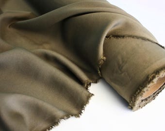 Olive Green Tencel Twill Fabric: 56&quot; Wide Lyocell