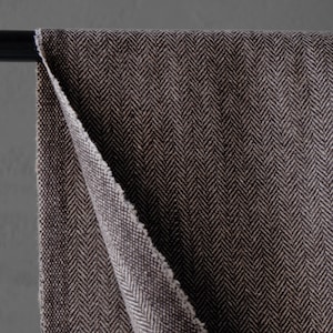 Yak Wool Herringbone Tweed Fabric by the yard: Brown, 58" Wide, 373 GSM image 8