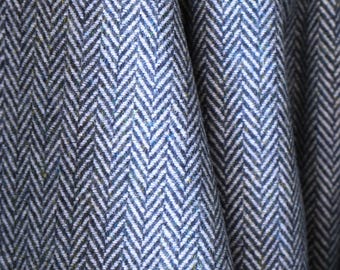 Harris-Style Wool Herringbone Tweed Fabric, 58" Wide, 420 GSM